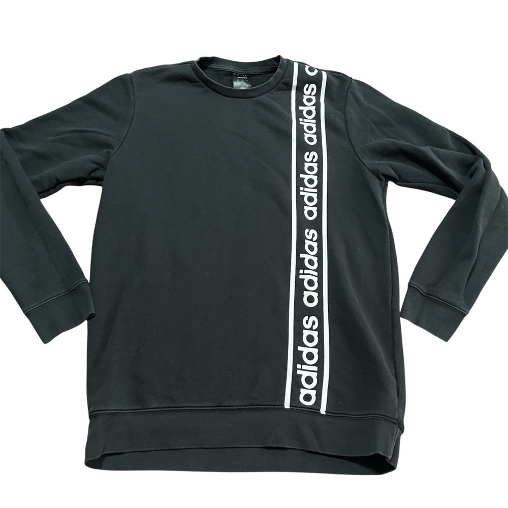 Adidas Black and White Crewneck Sweatshirt Size Large Long Streetwear Arhletic